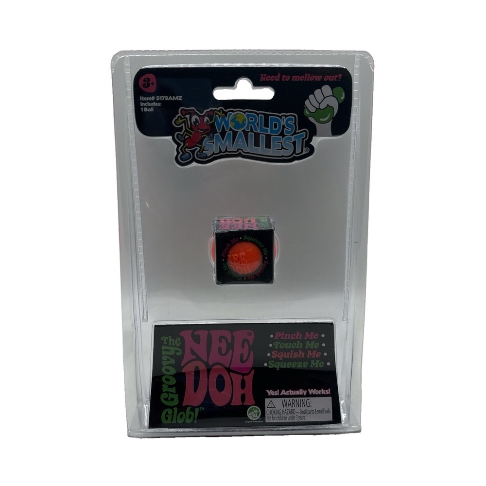 World's Smallest NeeDoh Groovy Glob Orange Mini Squishy Rare HTF NEW Sealed Rare